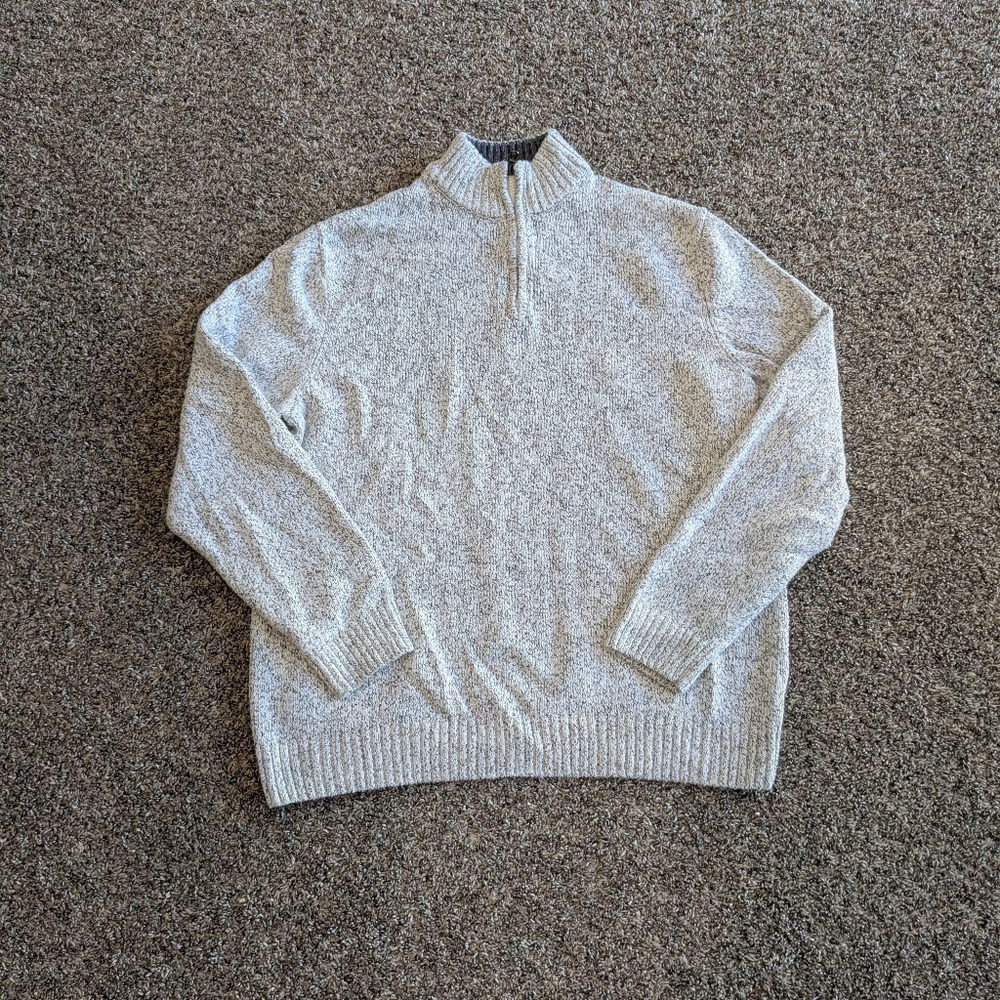 Chaps Mens Quarter Zip Sweater Size XXL Gray